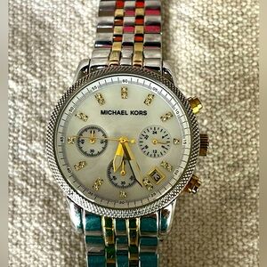 Michael Kors Watch Two-Tone Chronograph with Stones